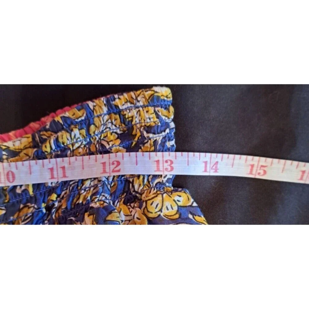 Sundance Smocked Elastic Waist Casual Lined Floral Boho Skirt Size Small